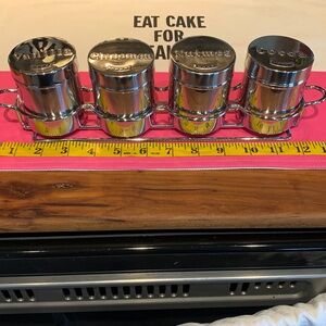 NEW 4-Piece Stainless Set with Rack for Your Coffee or Hot Cocoa Station